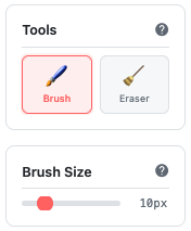 Brush size slider in toolbar
