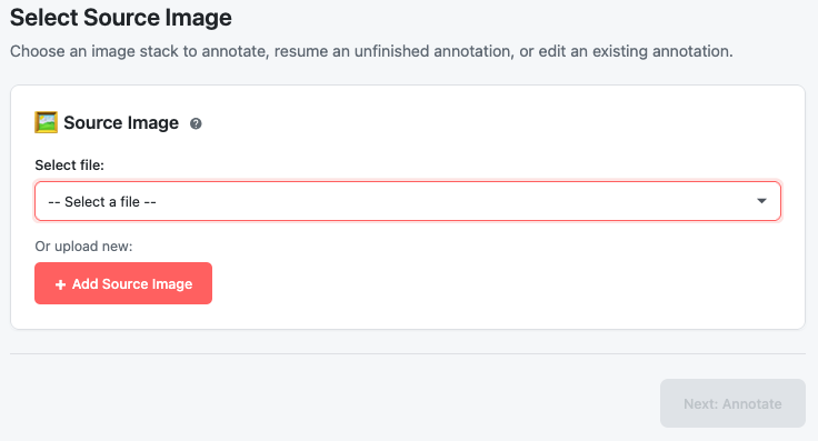 Step 1 showing file selection options