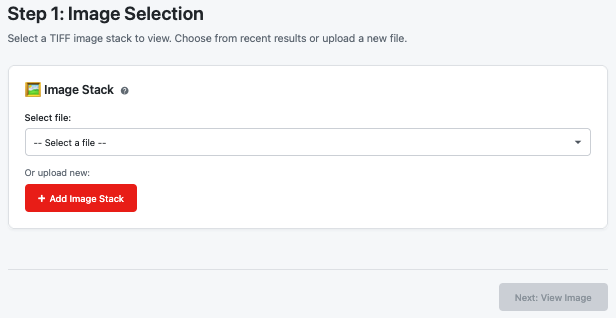 Step 1 showing file selection with validation result
