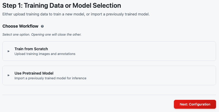 Step 1 Workflow Selection